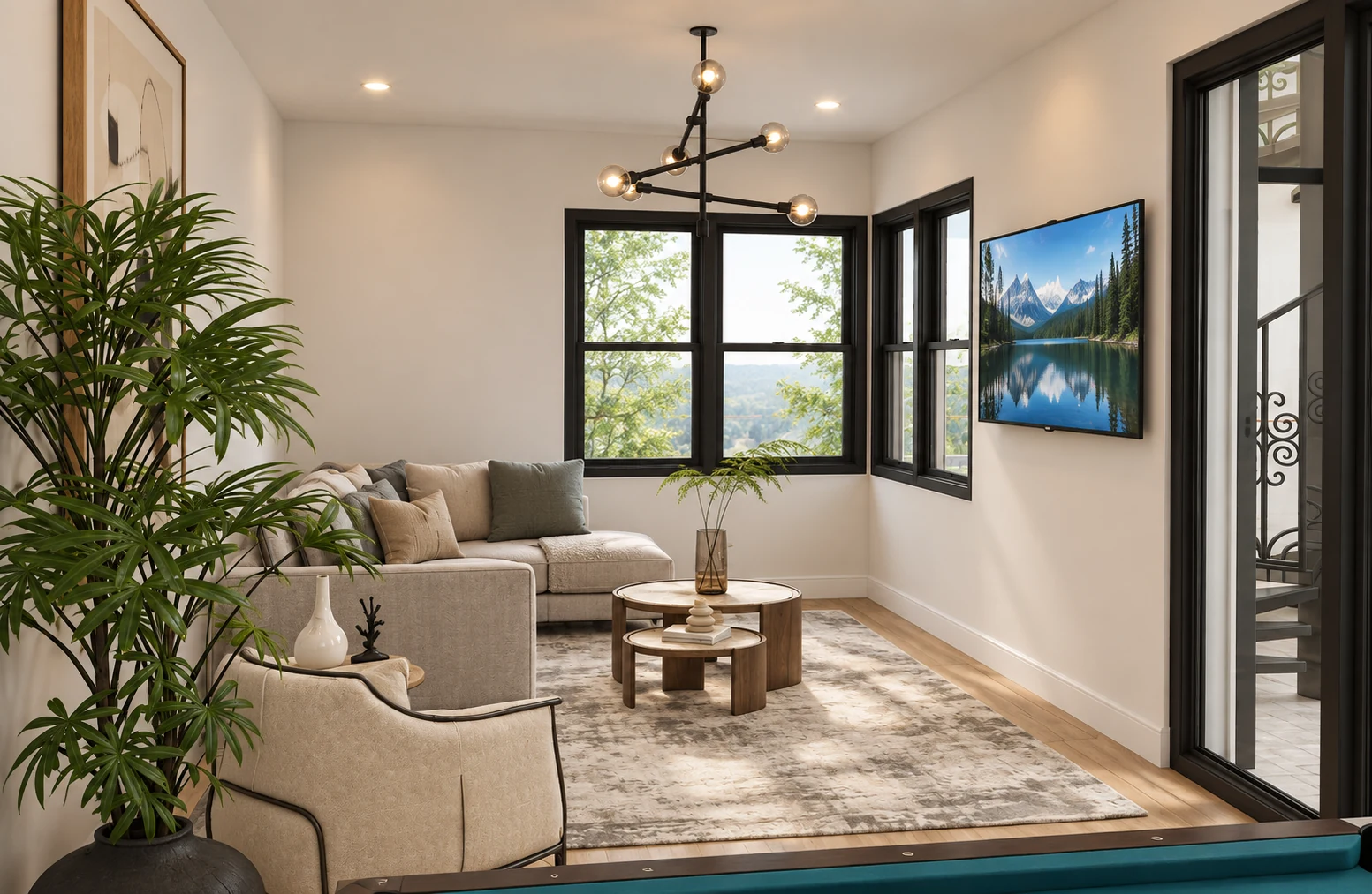 Comfortable living area with natural light